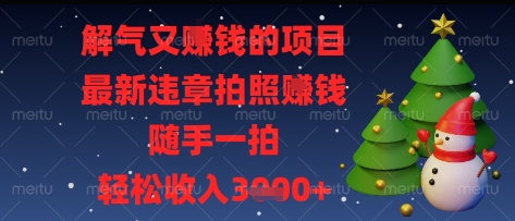 解气又挣钱的项目，最新违章拍照挣钱，随手一拍，轻松收入多张