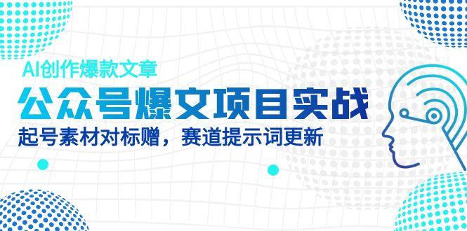 （14709期）公众号爆文项目实战，AI创作爆款文章，起号素材对标赠（附赛道AI提示词）