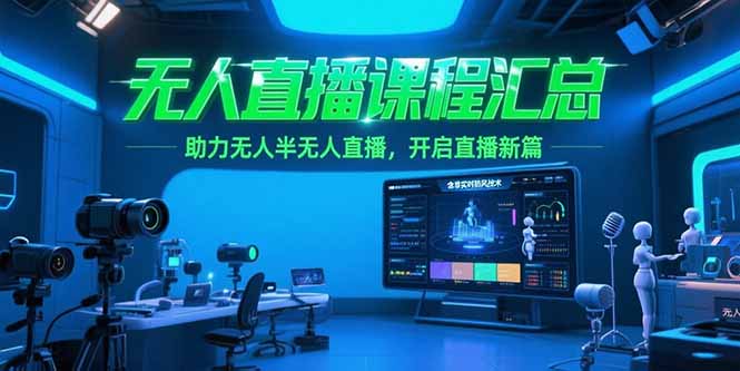 （15218期）无人直播课程汇总，含非实时防风技术，助力无人半无人直播，开启直播新篇