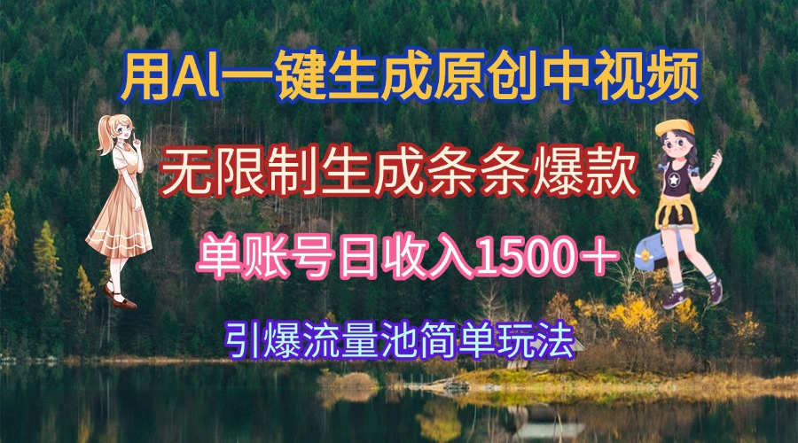 （15210期）用Al一键生成原创中视频，无限制生成条条爆款，单账号日收入1500＋引爆…