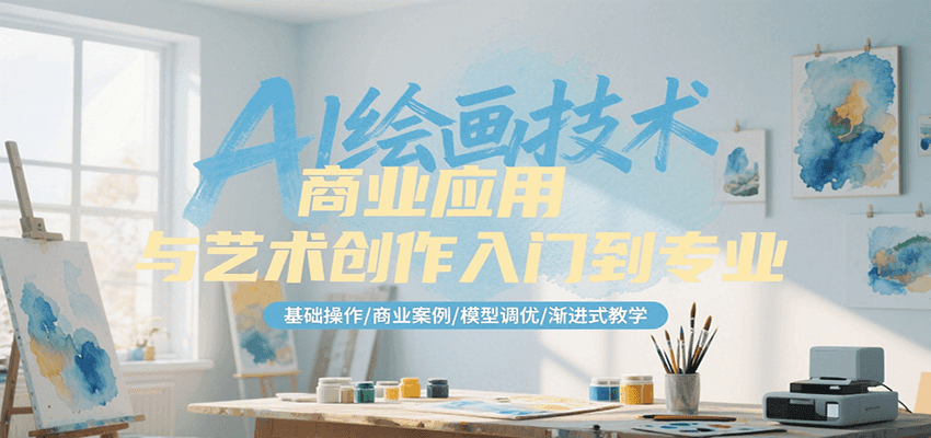 AI绘画技术商业应用与艺术创作入门到专业，基础操作/商业案例/模型调优/渐进式教学
