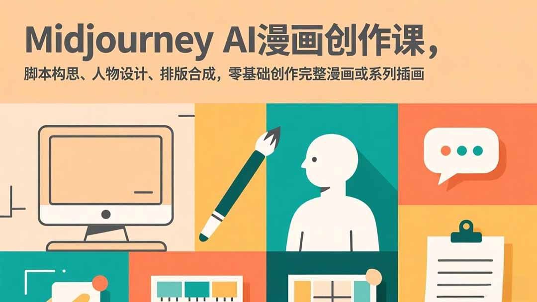 （17299期）Midjourney AI漫画创作课，脚本构思、人物设计、排版合成，零基础创作完整漫画或系列插画