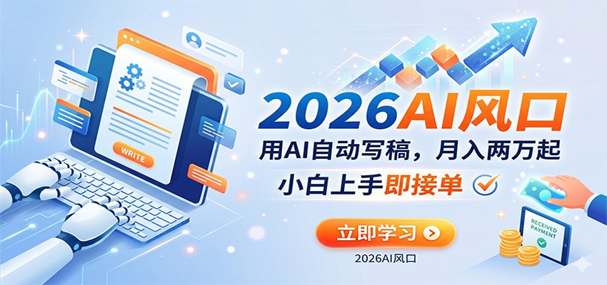AI赚钱的新风口，用AI自动写稿，月入两万起，小白上手即接单