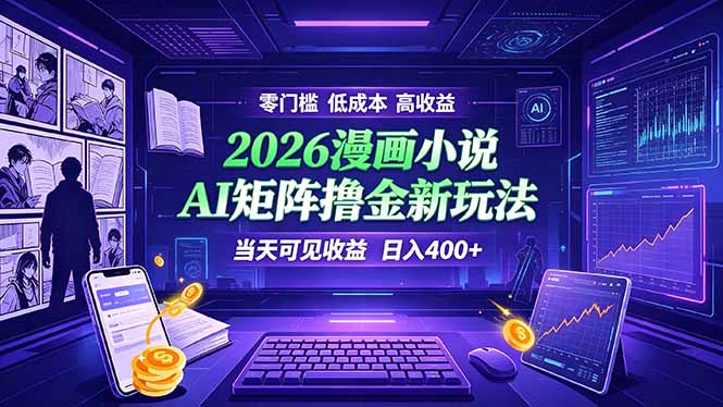 (19219期)爆款小说漫画大阅读 ai矩阵操作 当天可见收益 日入400+ 零门槛 高收益