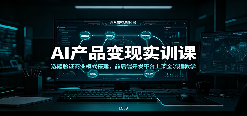 AI产品变现实训课:选题验证商业模式搭建,前后端开发平台上架全流程教学