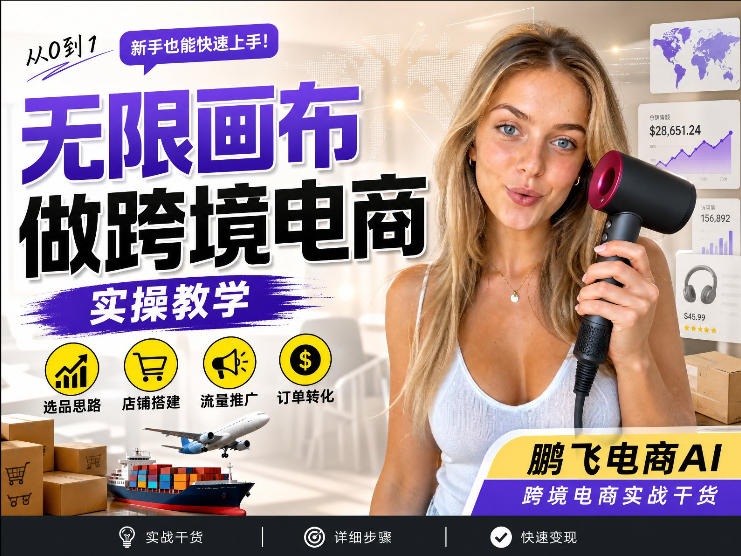 【跨境电商必备】AI无线画布制作商品宣传视频,四步搞定,无线画布工作流,操作简单好上手