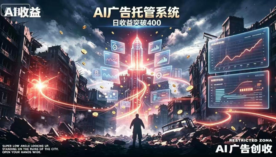 AI智能广告,全自动化运行,单日可达400+,小白新手0基础上手