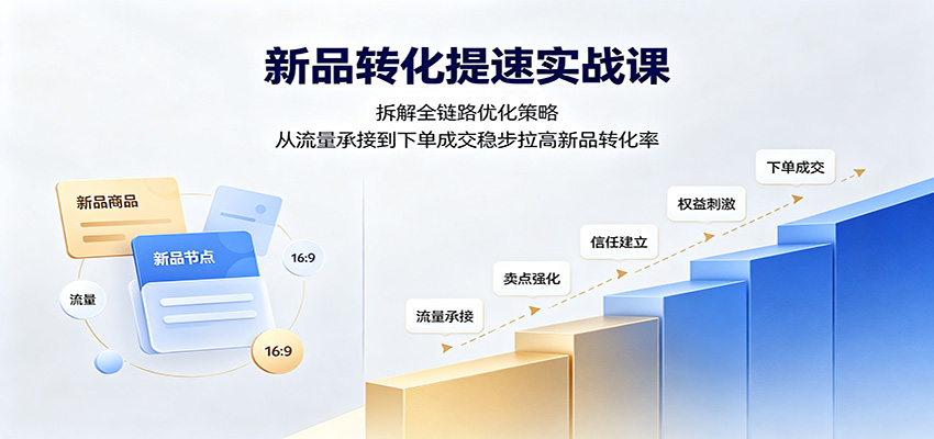 新品转化提速实战课:拆解全链路优化策略,从流量承接到下单成交稳步拉高新品转化率
