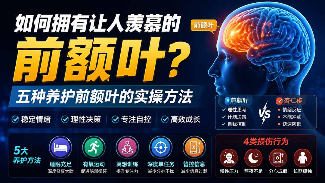 (19805期)付费文章:如何拥有让人羡慕的前额叶?五种养护前额叶的实操方法